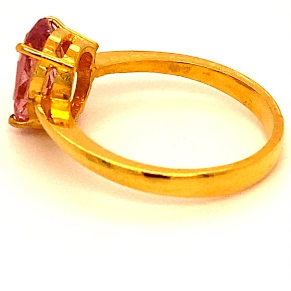 Tajik Pink Spinel 3.20ct Solid 22K Gold Ring - Picture 5 of 6